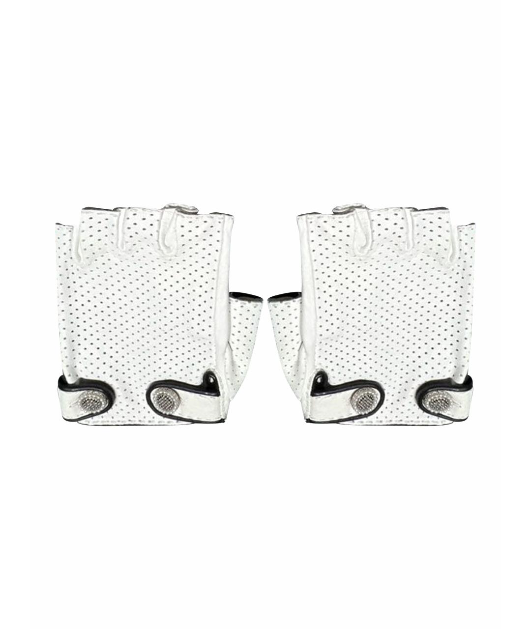 CHANEL Белые кожаные митенки, фото 1