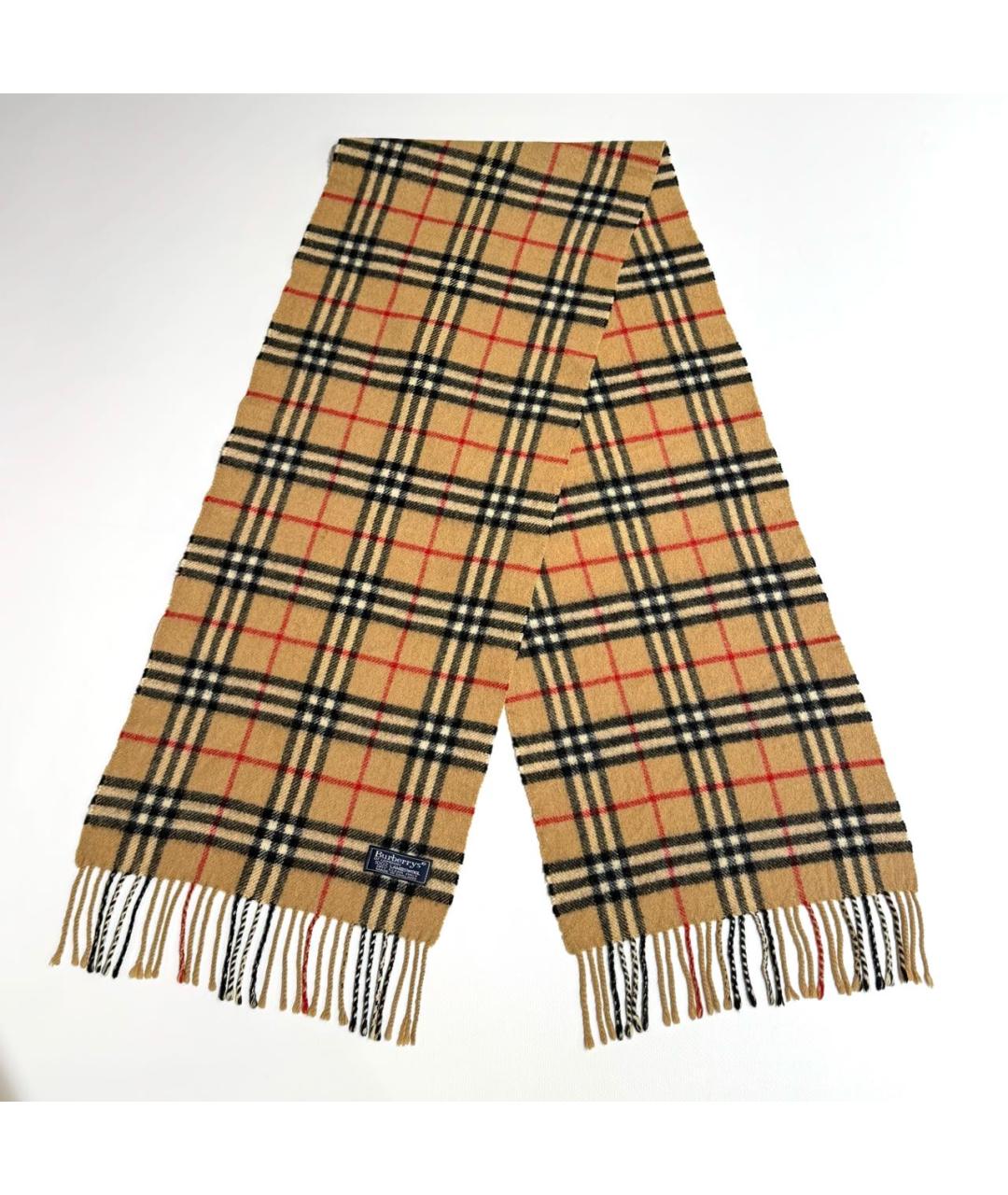 BURBERRY Бежевый шерстяной шарф, фото 6