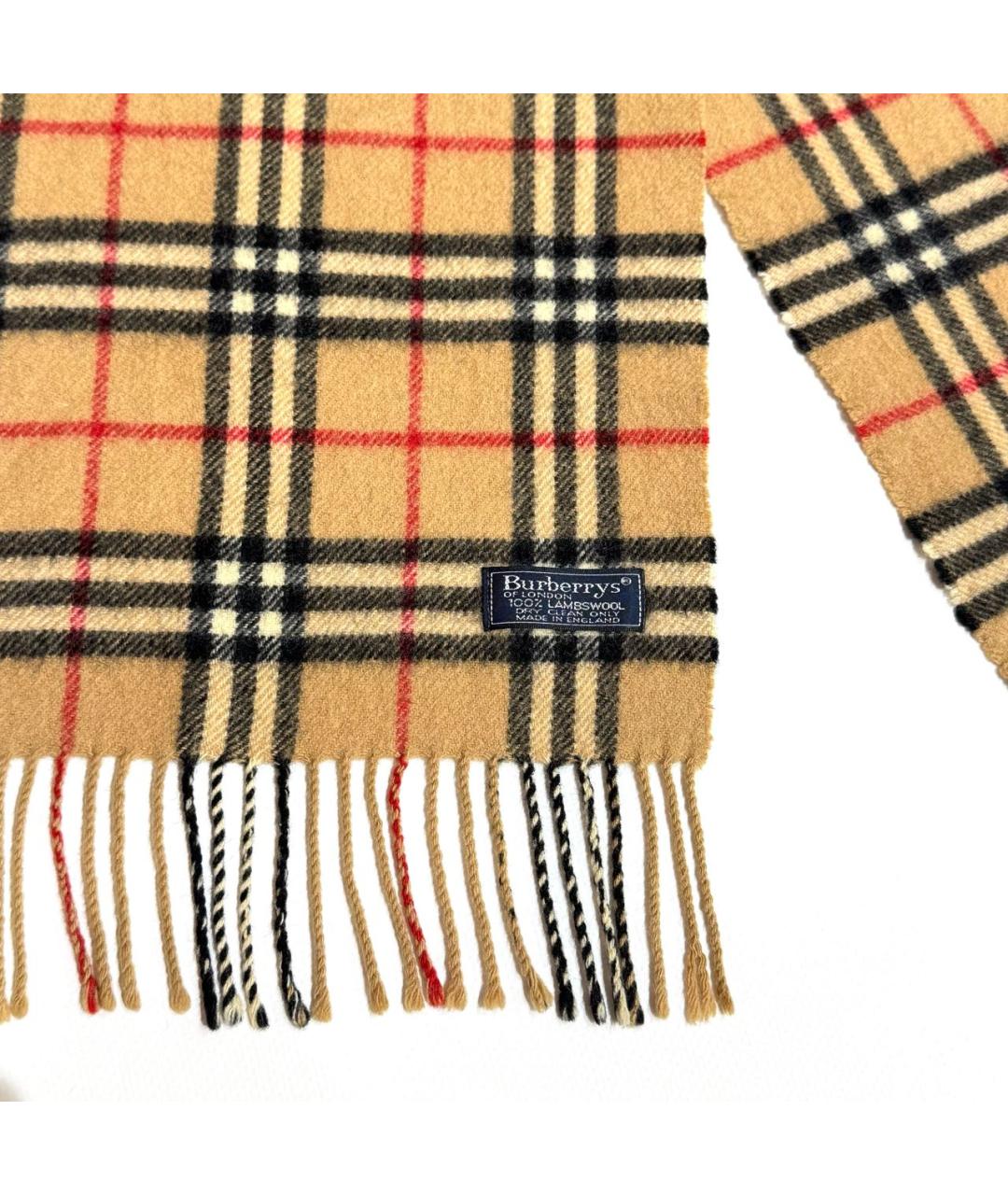 BURBERRY Бежевый шерстяной шарф, фото 2