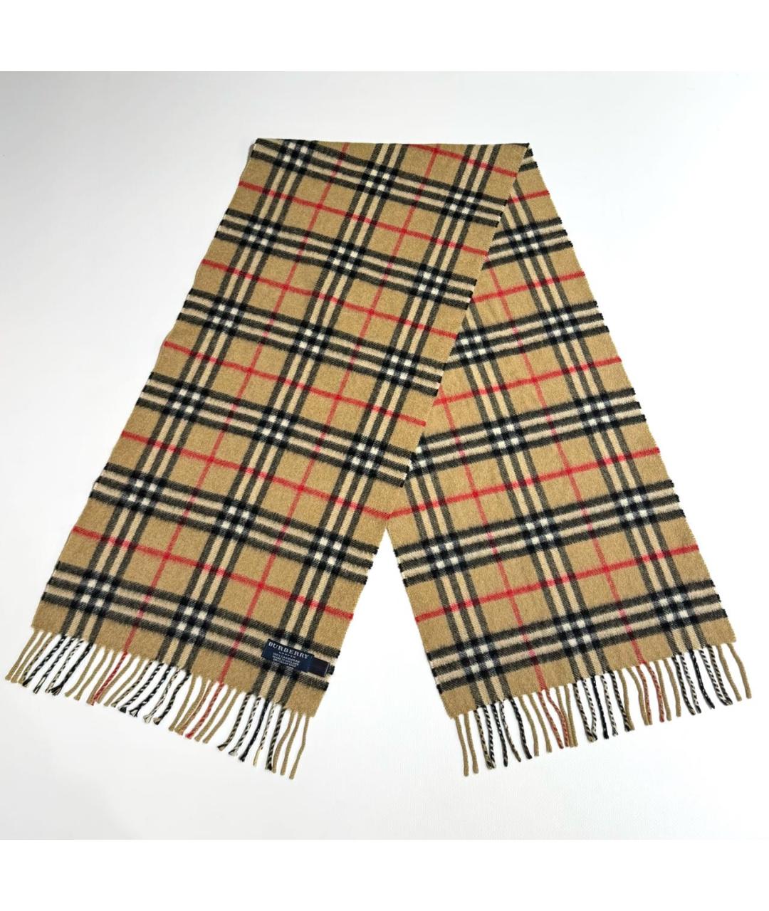 BURBERRY Бежевый кашемировый шарф, фото 7