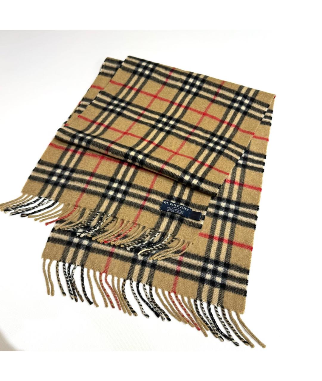 BURBERRY Бежевый кашемировый шарф, фото 5