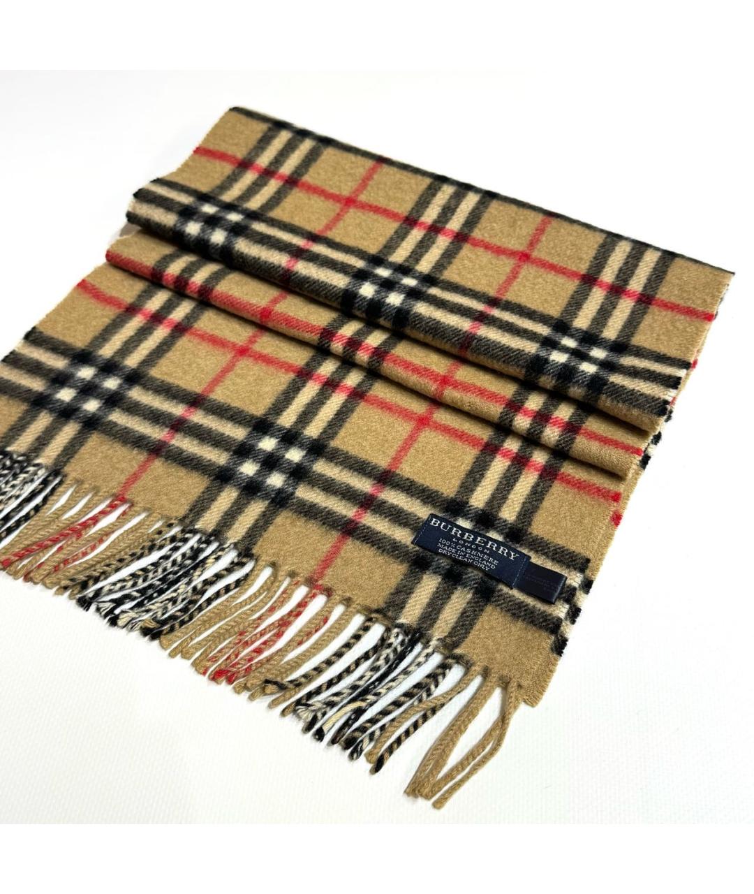 BURBERRY Бежевый кашемировый шарф, фото 6