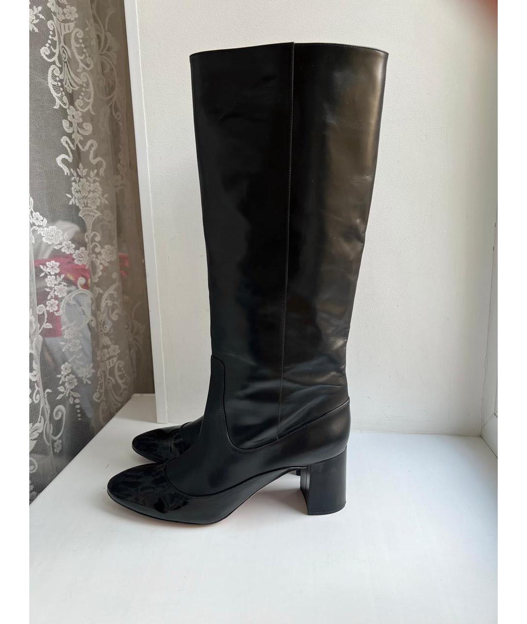 ROCHAS Черные кожаные сапоги, фото 6