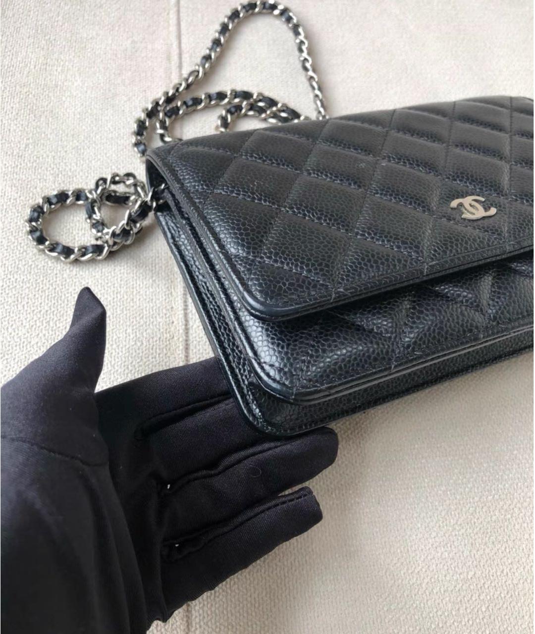 CHANEL Черная кожаная сумка через плечо, фото 3