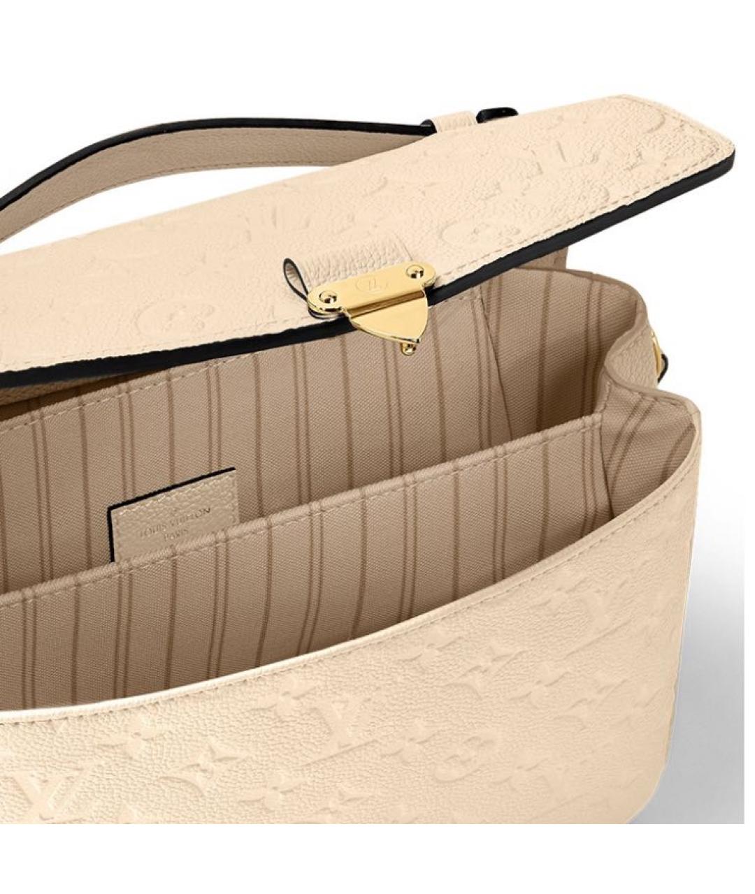 LOUIS VUITTON Бежевая кожаная сумка через плечо, фото 4