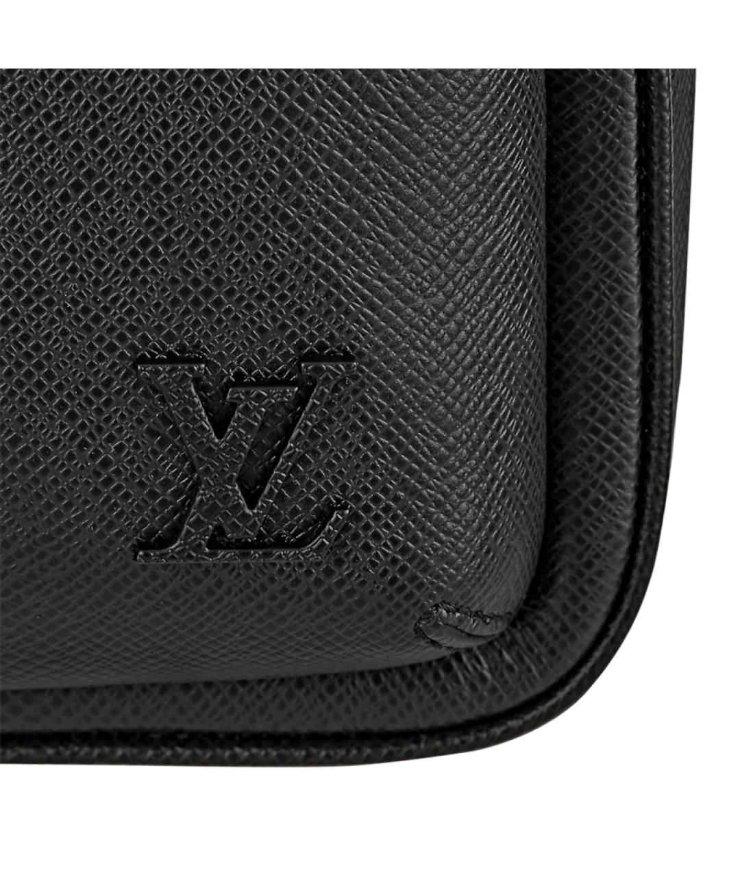 LOUIS VUITTON Черная кожаная сумка на плечо, фото 5