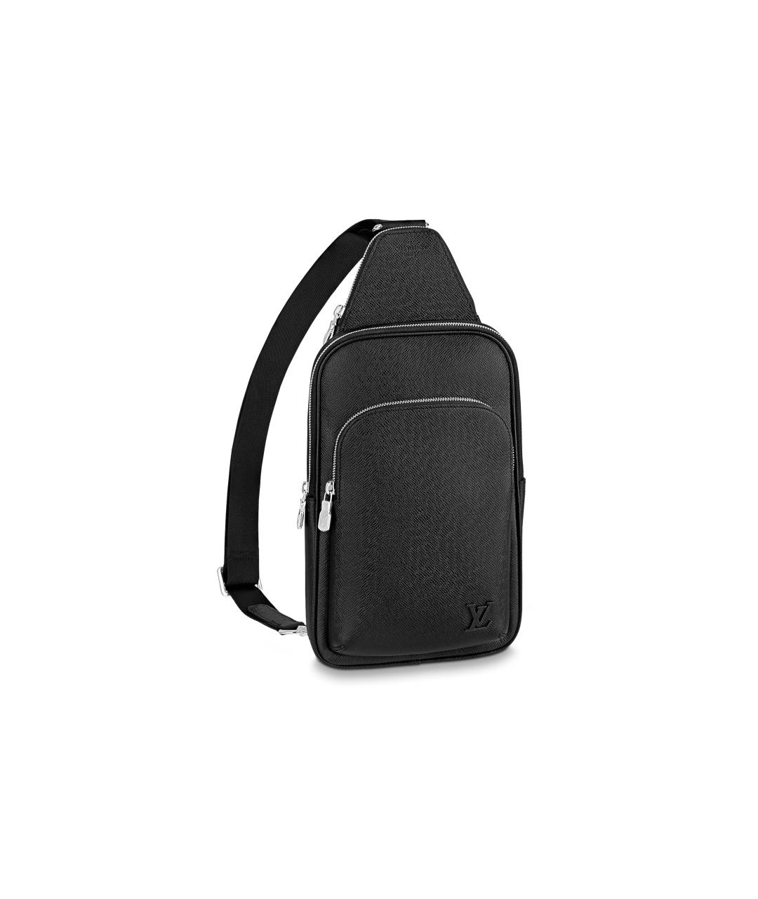 LOUIS VUITTON Черная кожаная сумка на плечо, фото 1