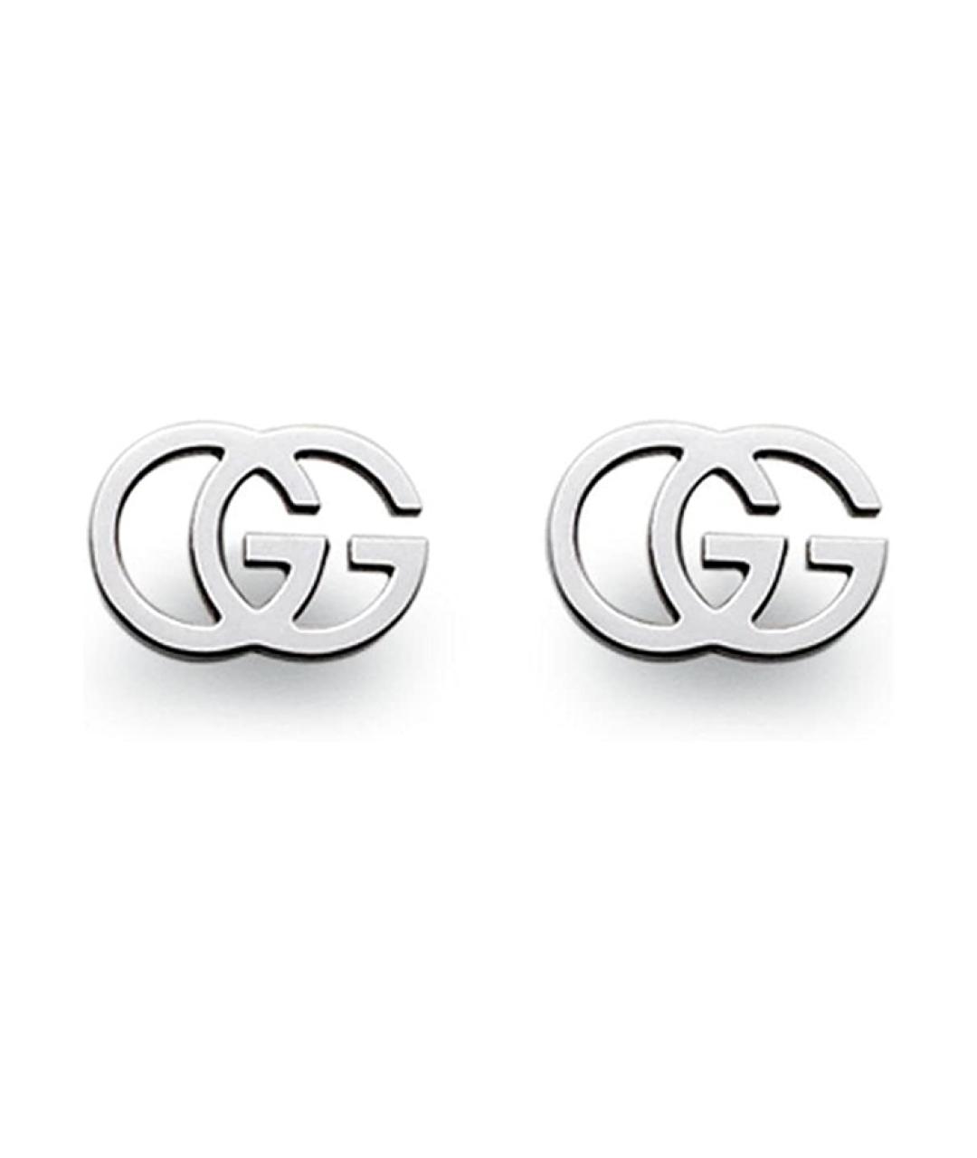 GUCCI Серебряные серьги из белого золота, фото 2