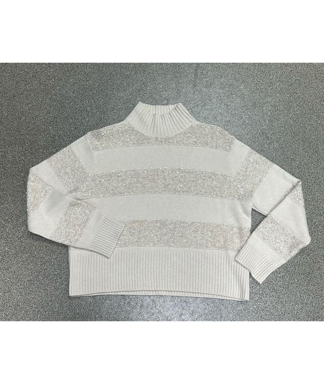 BRUNELLO CUCINELLI Бежевый шерстяной джемпер / свитер, фото 3