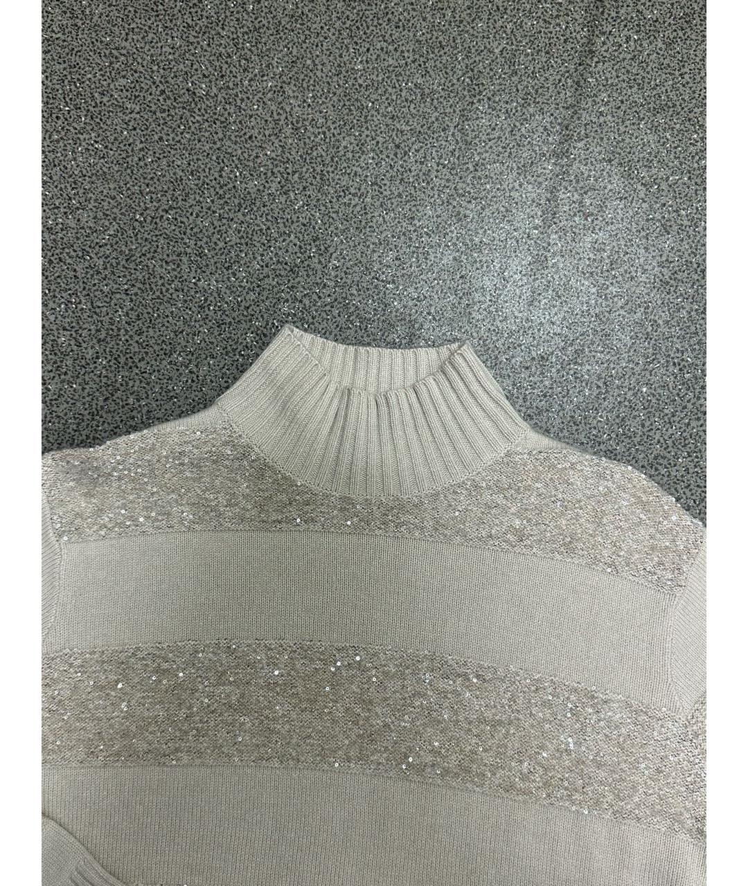 BRUNELLO CUCINELLI Бежевый шерстяной джемпер / свитер, фото 4