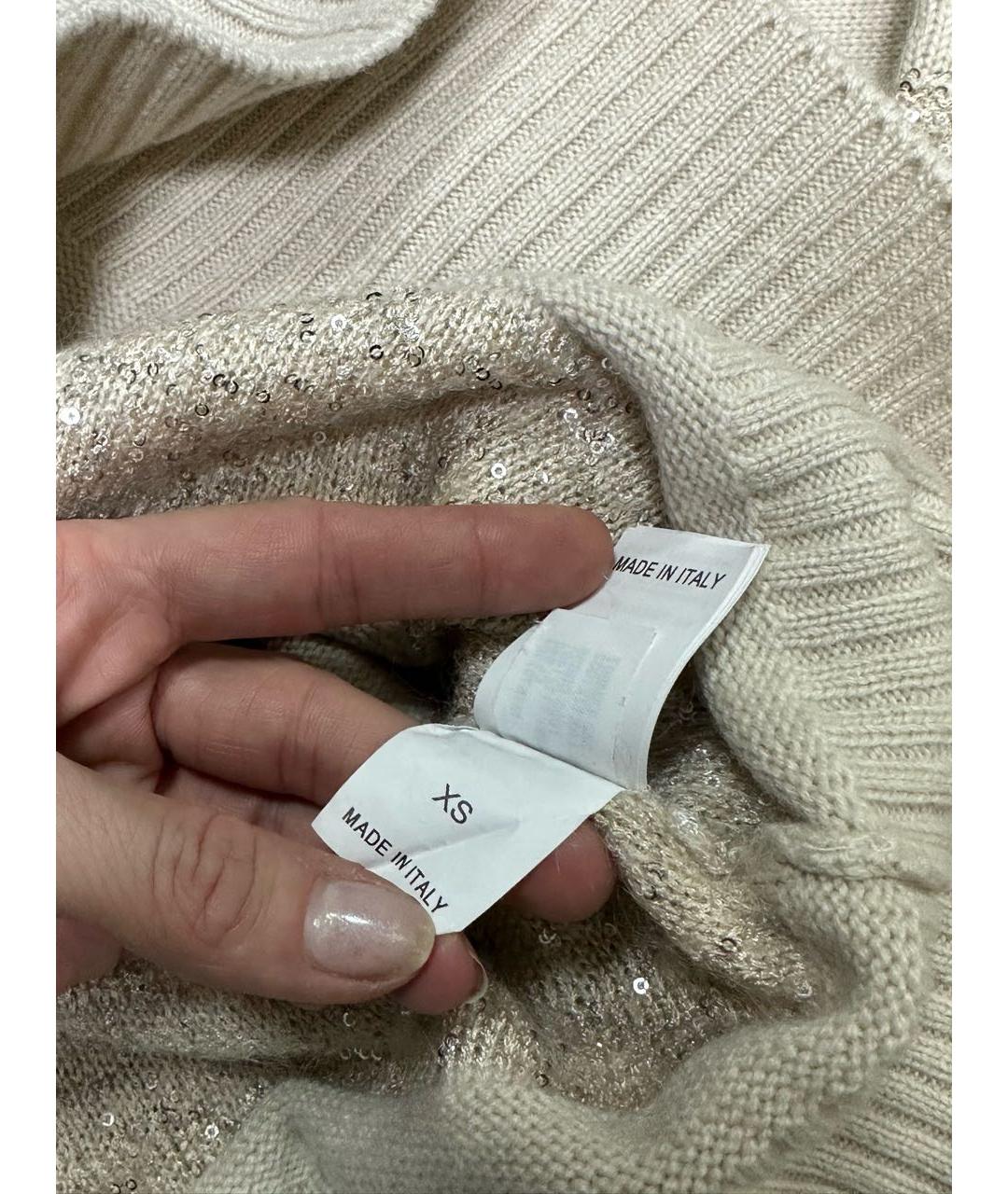 BRUNELLO CUCINELLI Бежевый шерстяной джемпер / свитер, фото 7