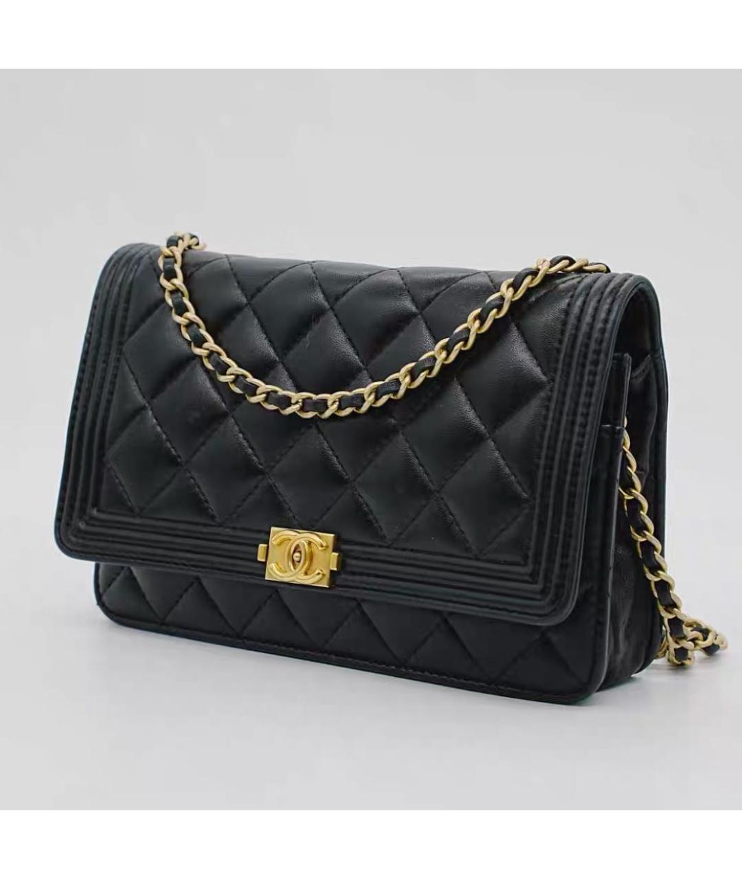 CHANEL Черная кожаная сумка через плечо, фото 6