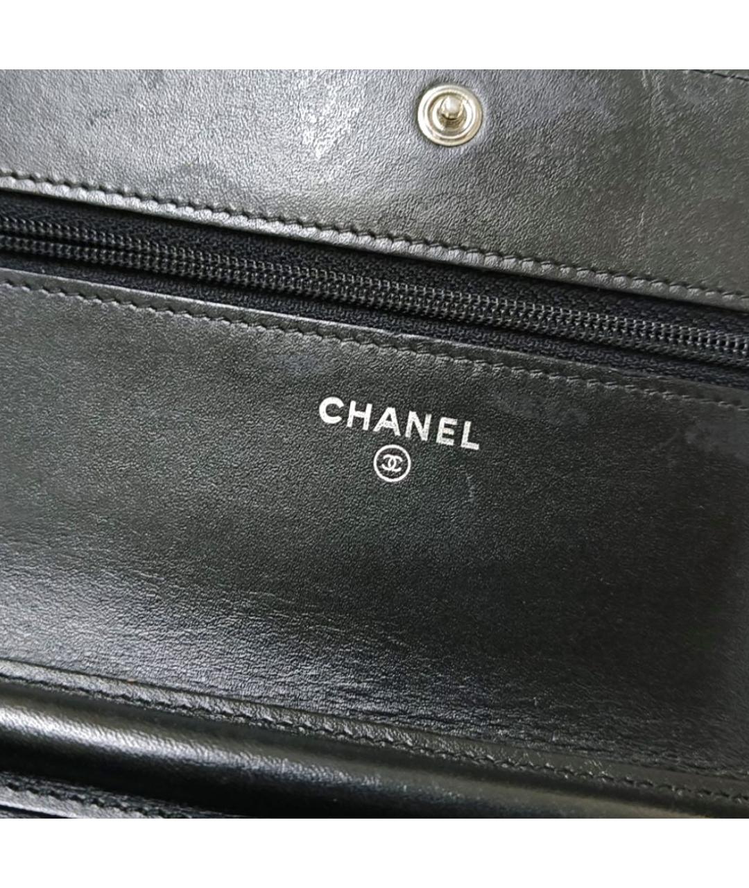CHANEL Черная кожаная сумка через плечо, фото 6