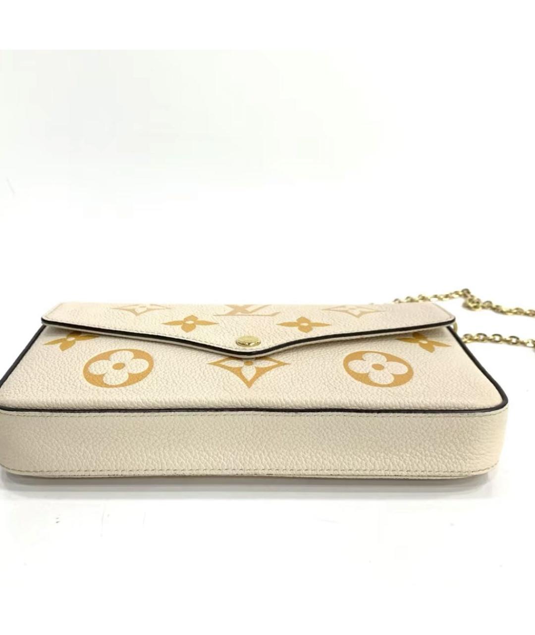 LOUIS VUITTON Бежевая кожаная сумка через плечо, фото 5