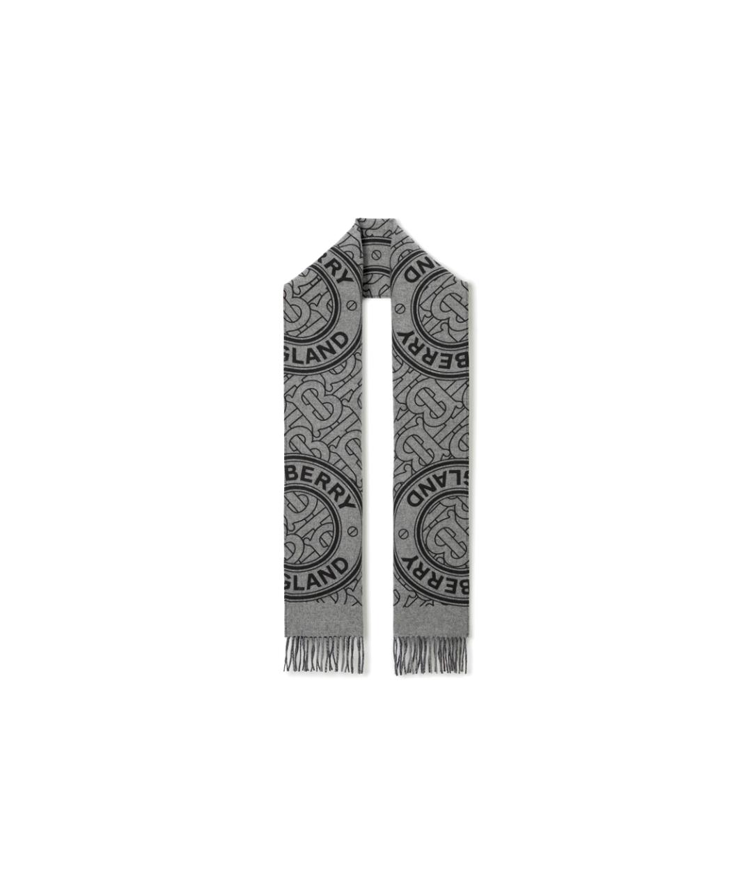BURBERRY Серый шарф, фото 2