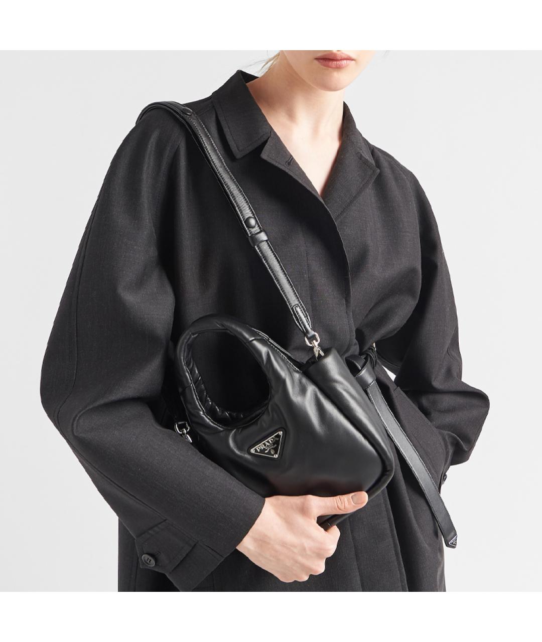 PRADA Черная кожаная сумка через плечо, фото 8