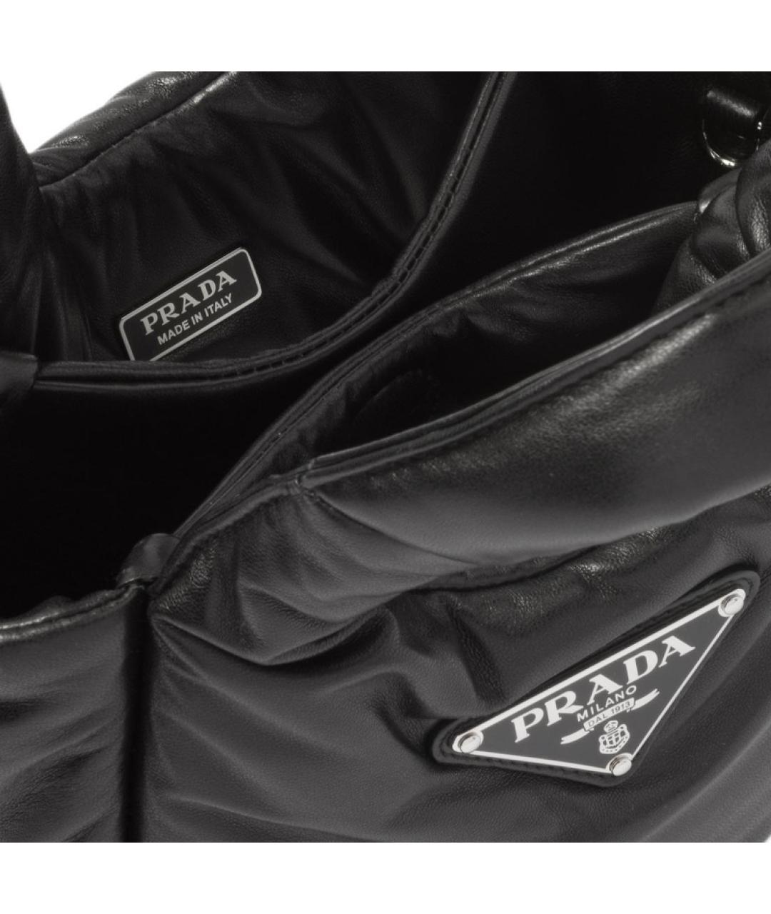 PRADA Черная кожаная сумка через плечо, фото 4