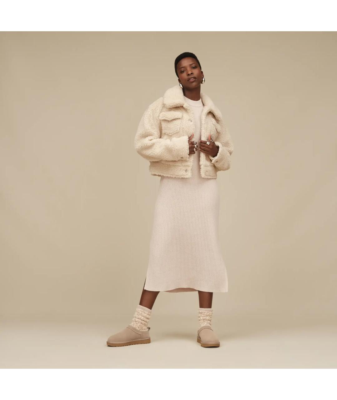 UGG AUSTRALIA Бежевые замшевые ботинки, фото 8