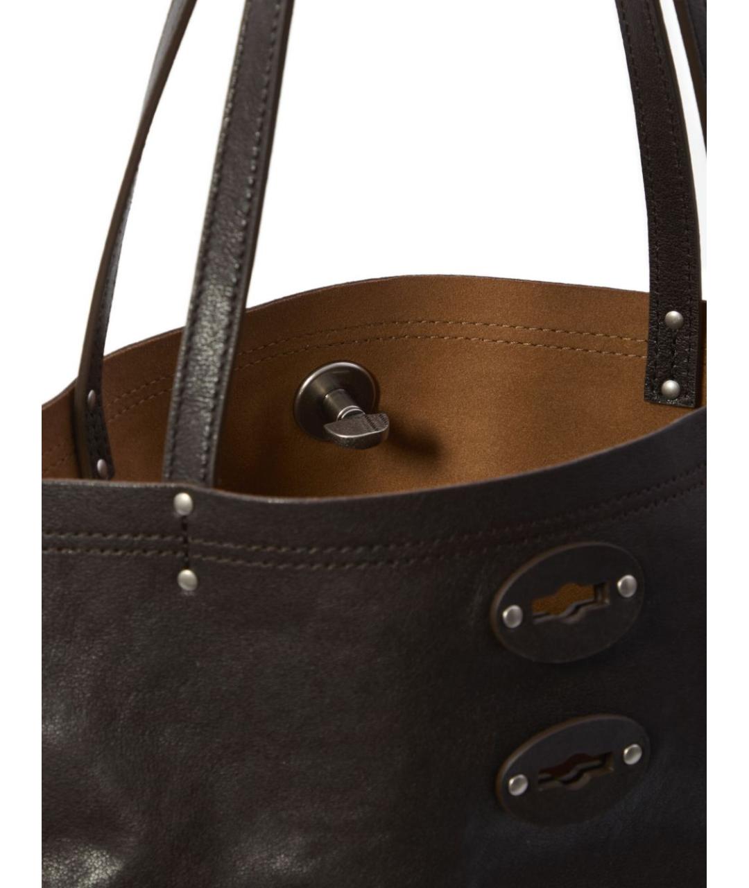 ZANELLATO Коричневая кожаная сумка тоут, фото 4