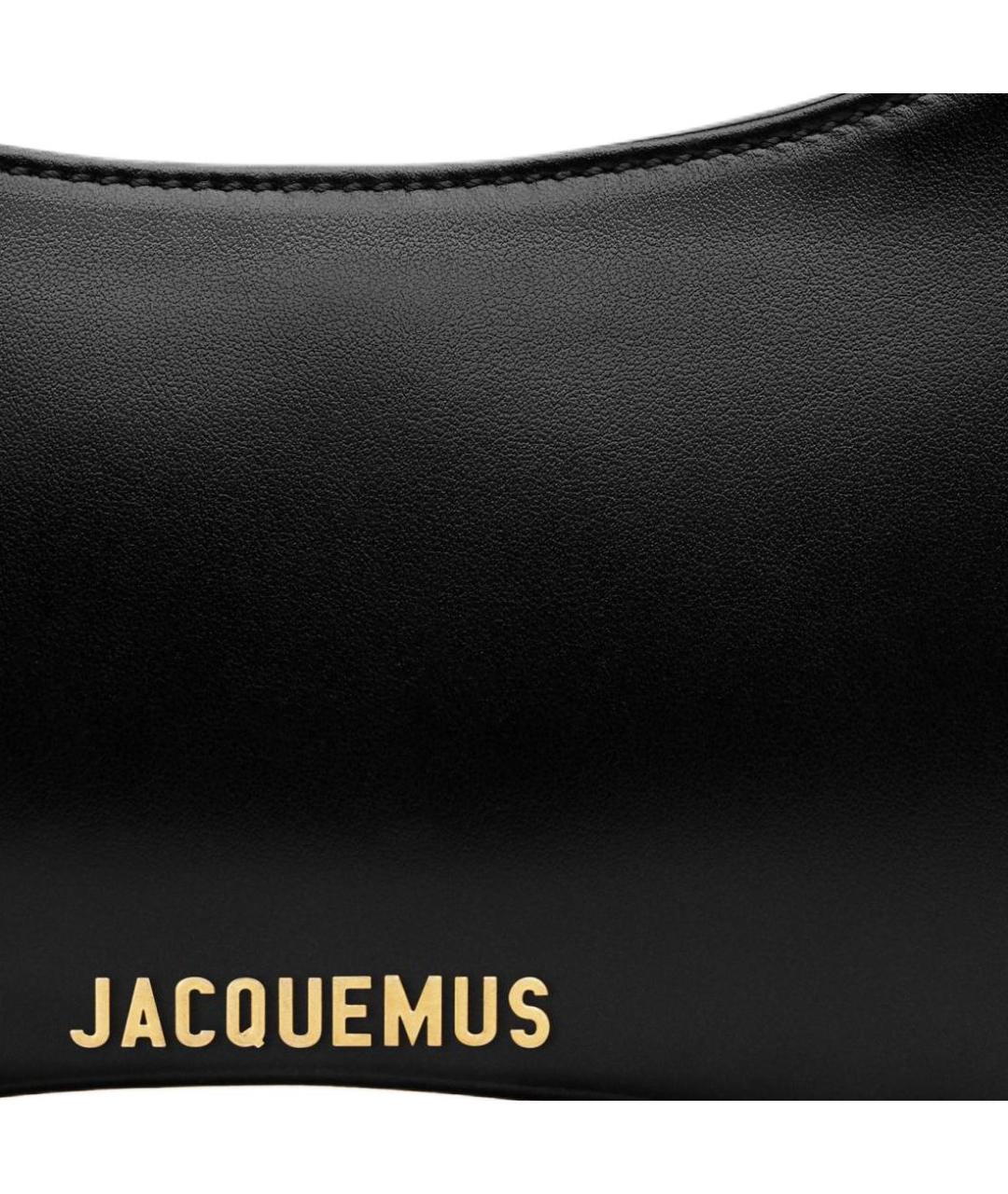 JACQUEMUS Черная кожаная сумка через плечо, фото 5