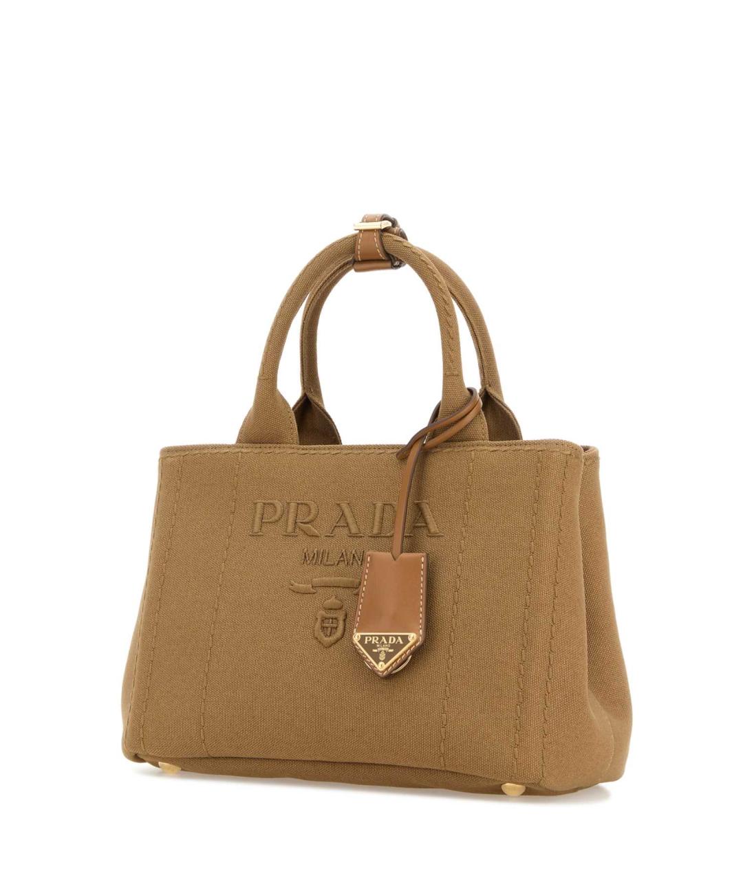 PRADA Коричневая тканевая сумка тоут, фото 2