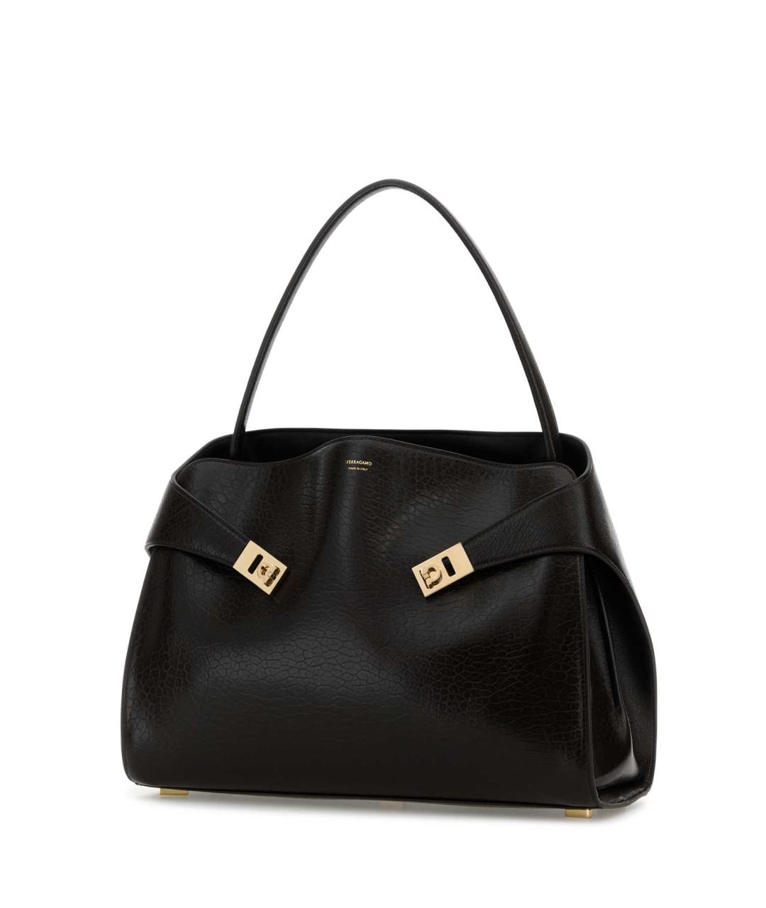 FERRAGAMO Коричневая кожаная сумка с короткими ручками, фото 2