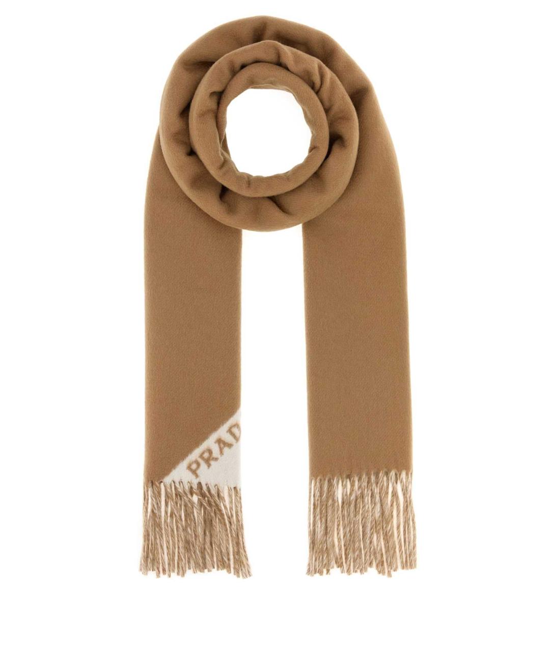PRADA Бежевый кашемировый шарф, фото 1