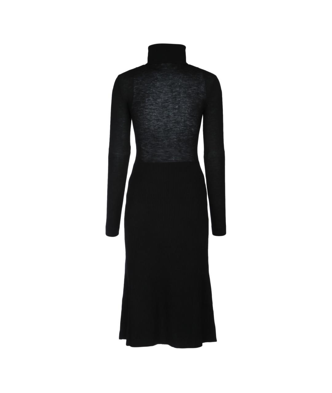 ELISABETTA FRANCHI Черное шерстяное повседневное платье, фото 2