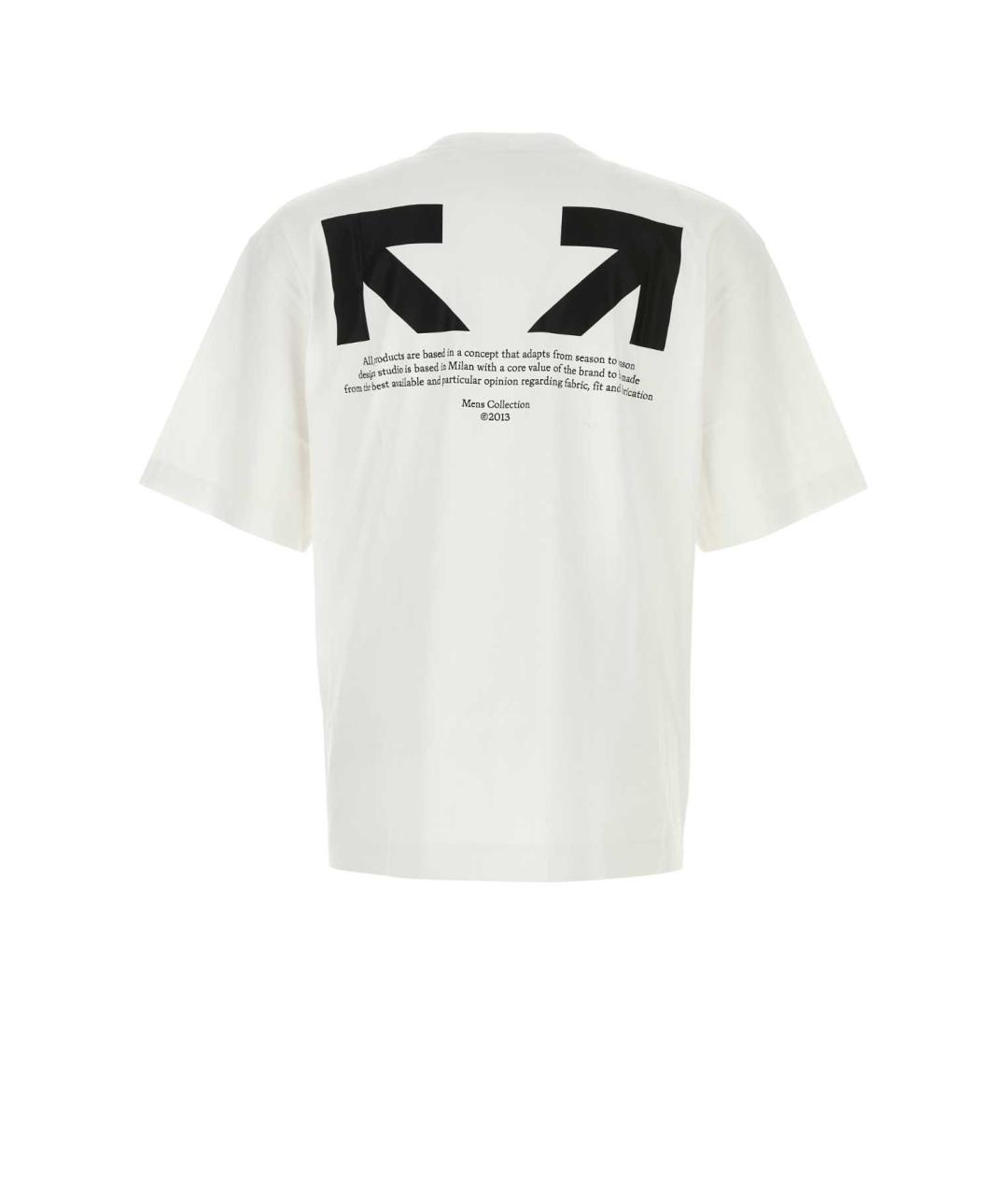 OFF-WHITE Белая хлопковая футболка, фото 2