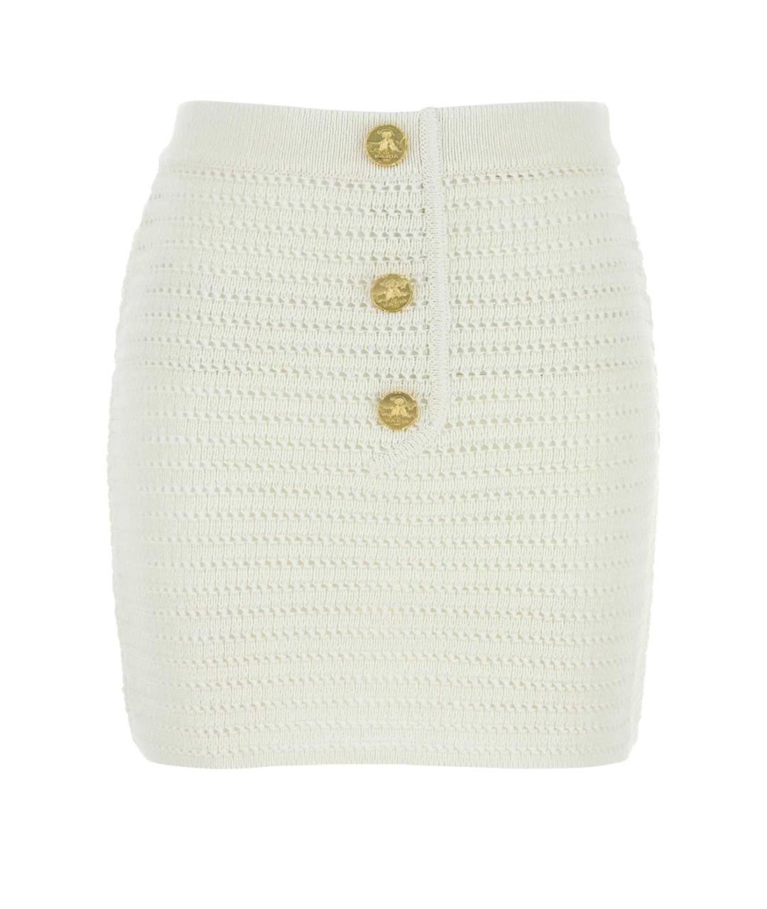 LE KASHA Белая льняная юбка мини, фото 1