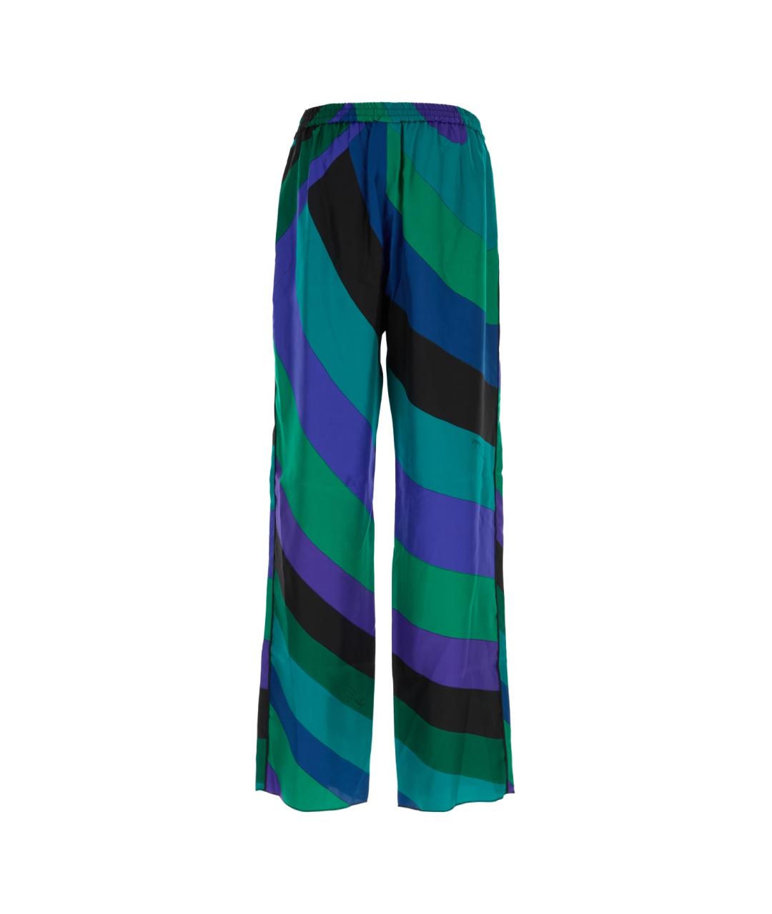 EMILIO PUCCI Мульти шелковые повседневные брюки, фото 2
