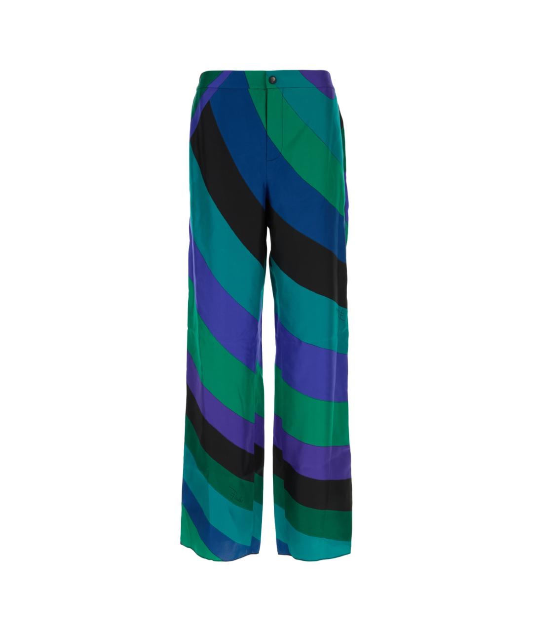 EMILIO PUCCI Мульти шелковые повседневные брюки, фото 1