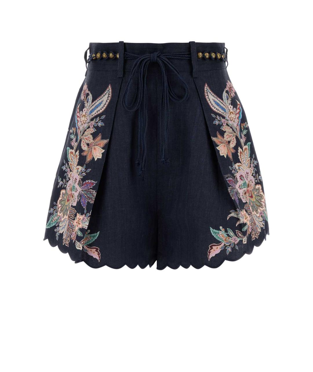 ZIMMERMANN Синие льняные шорты, фото 1
