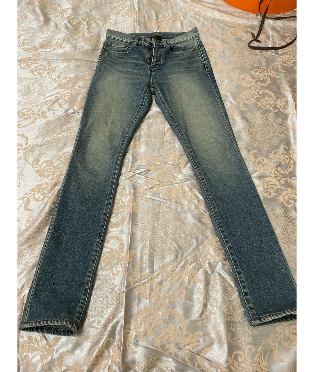SAINT LAURENT Синие хлопковые джинсы слим, фото 9