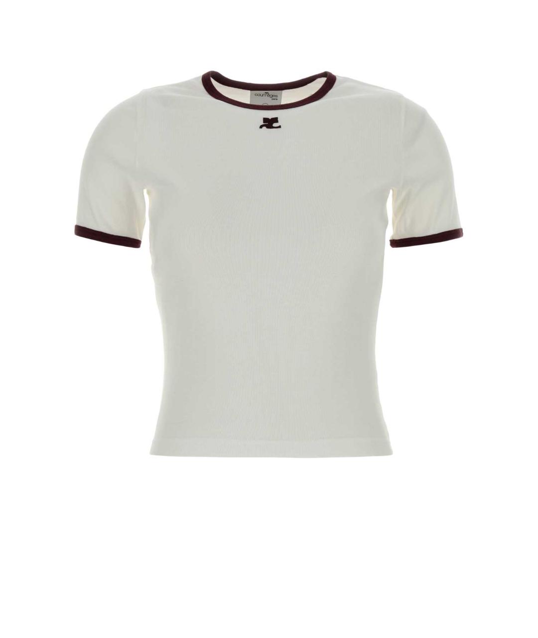 COURREGES Белая хлопковая футболка, фото 1