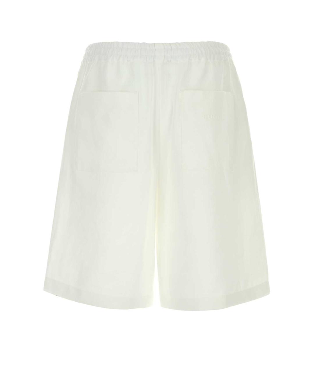 GUCCI Белые льняные шорты, фото 2