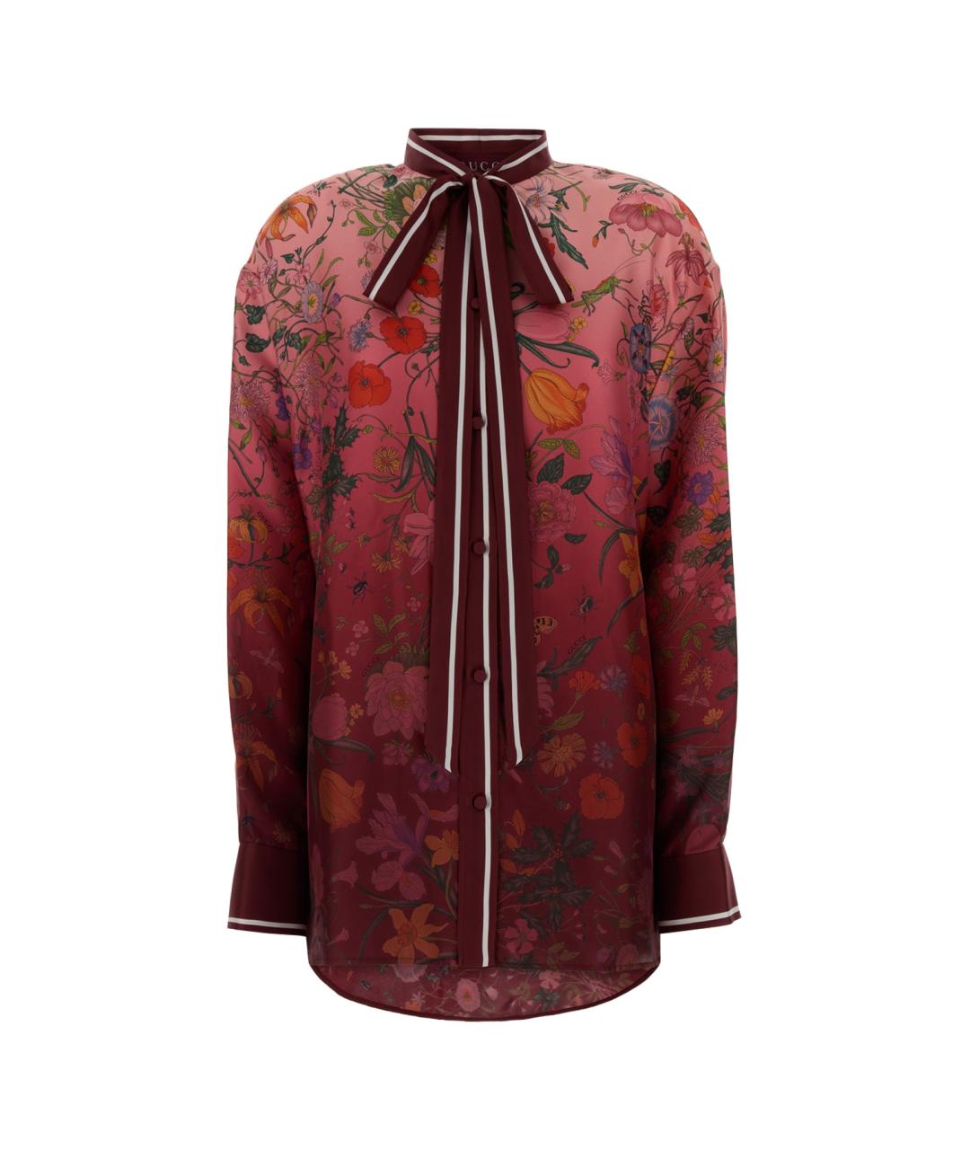 GUCCI Красная шелковая рубашка, фото 1