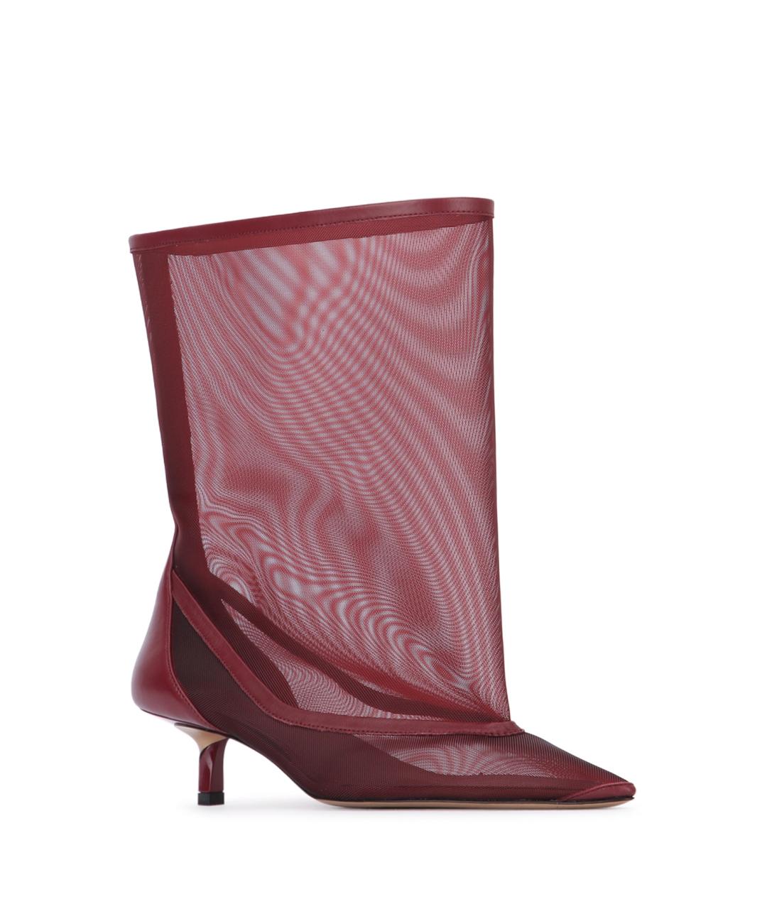 JACQUEMUS Бордовые синтетические полусапоги, фото 2