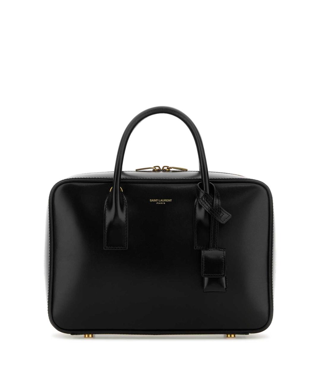 SAINT LAURENT Черная кожаная сумка тоут, фото 1