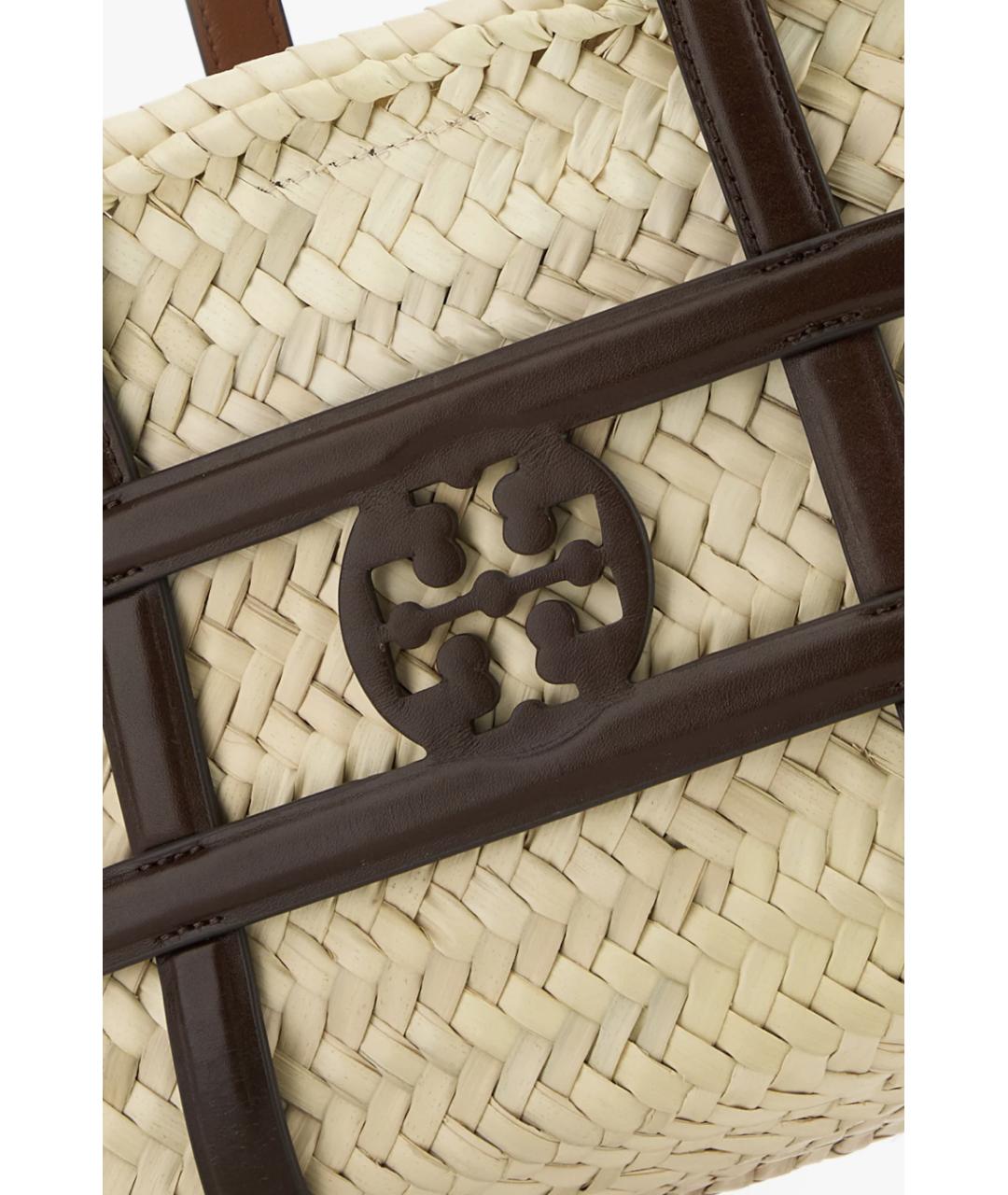 TORY BURCH Бежевая пелетеная сумка с короткими ручками, фото 4