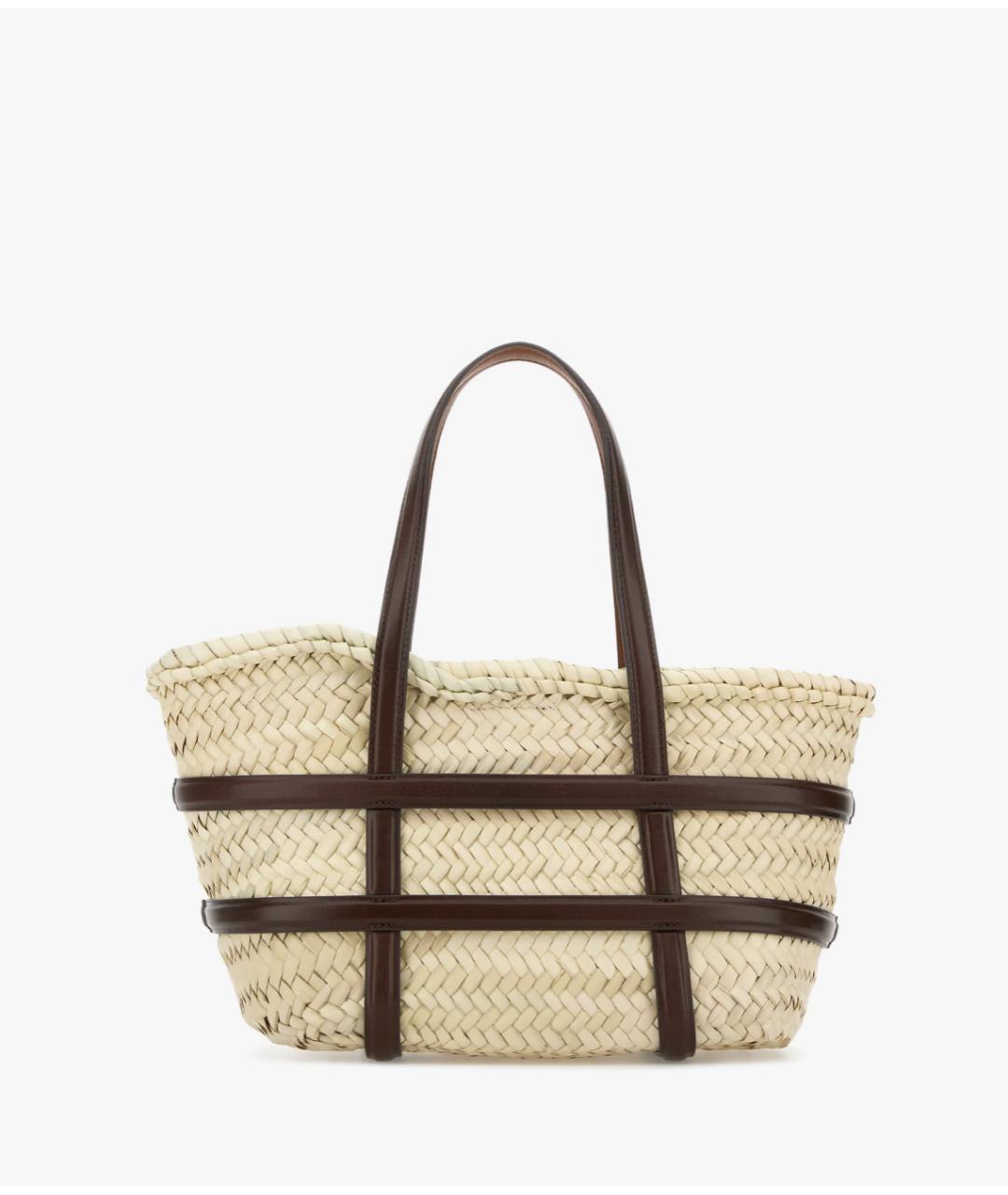 TORY BURCH Бежевая пелетеная сумка с короткими ручками, фото 3