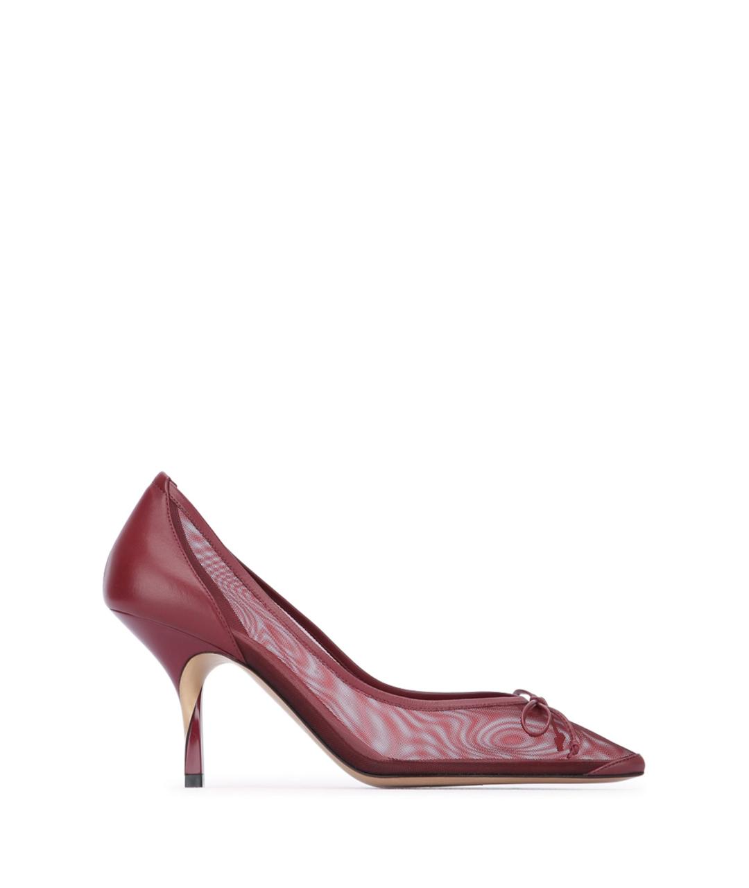 JACQUEMUS Бордовые текстильные туфли, фото 1