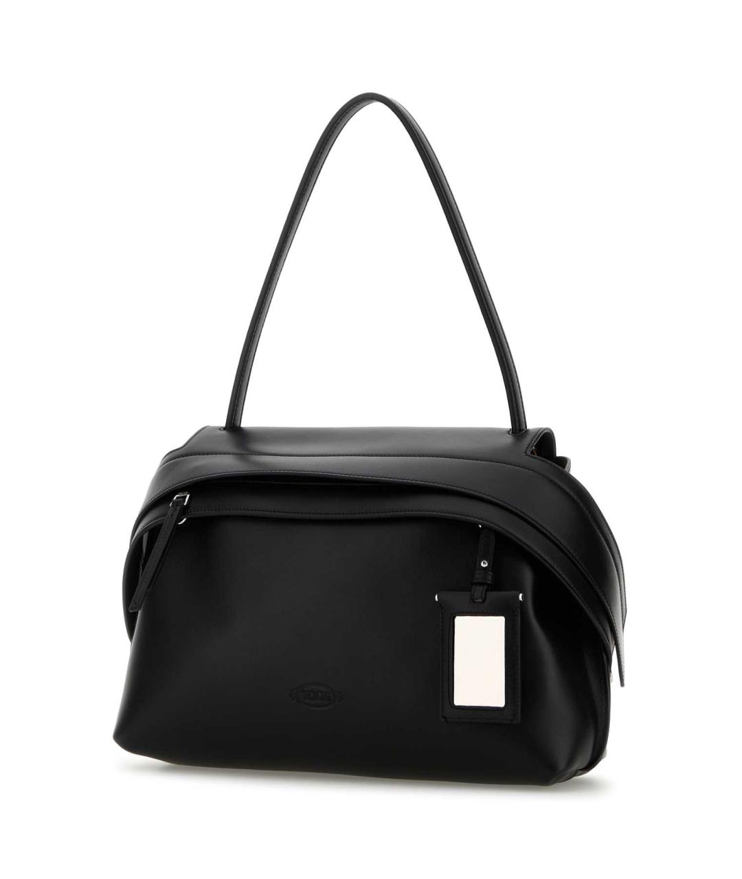 TOD'S Черная кожаная сумка с короткими ручками, фото 1
