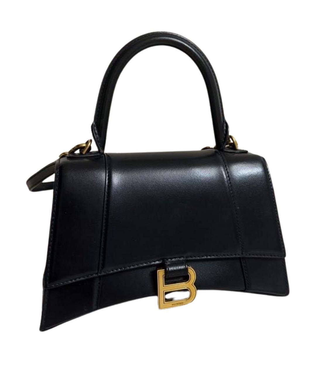 BALENCIAGA Черная кожаная сумка с короткими ручками, фото 1