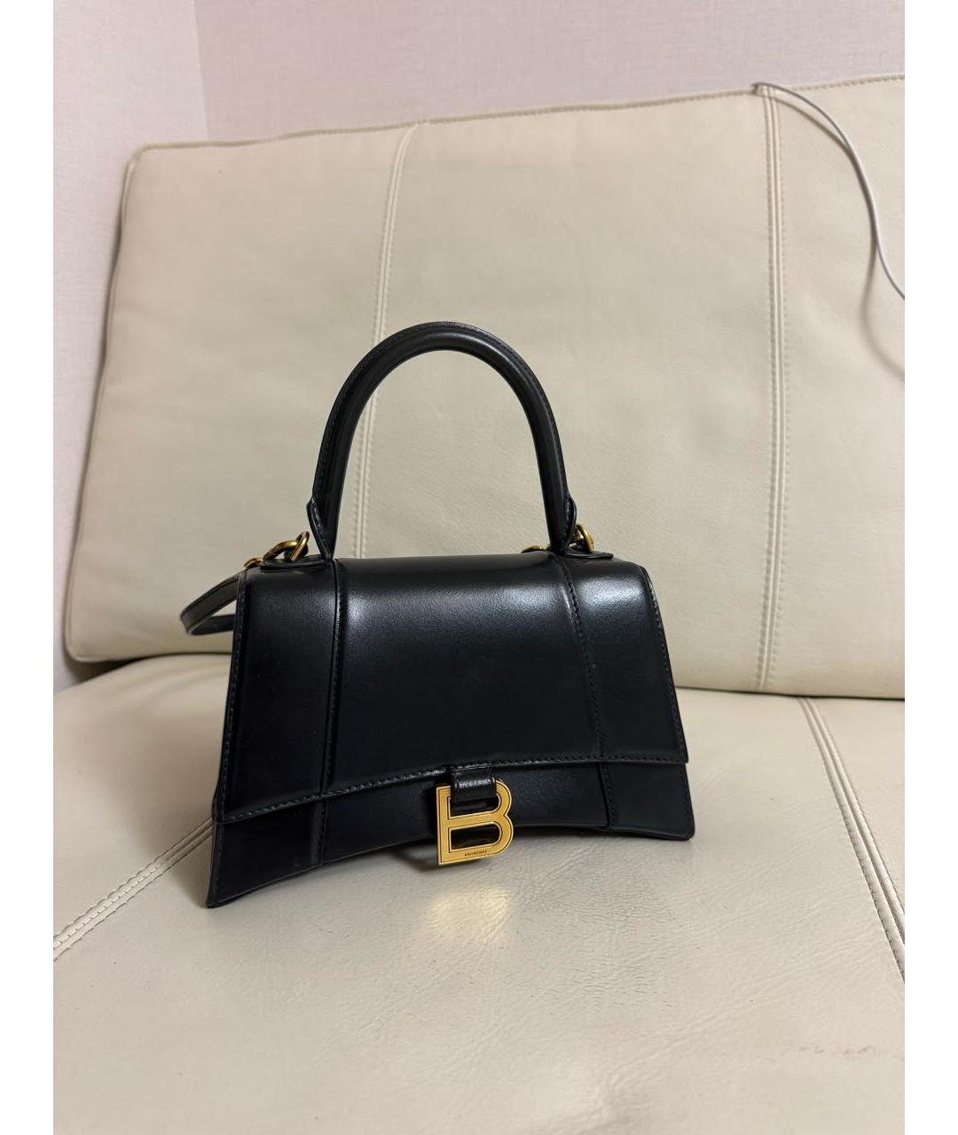 BALENCIAGA Черная кожаная сумка с короткими ручками, фото 8