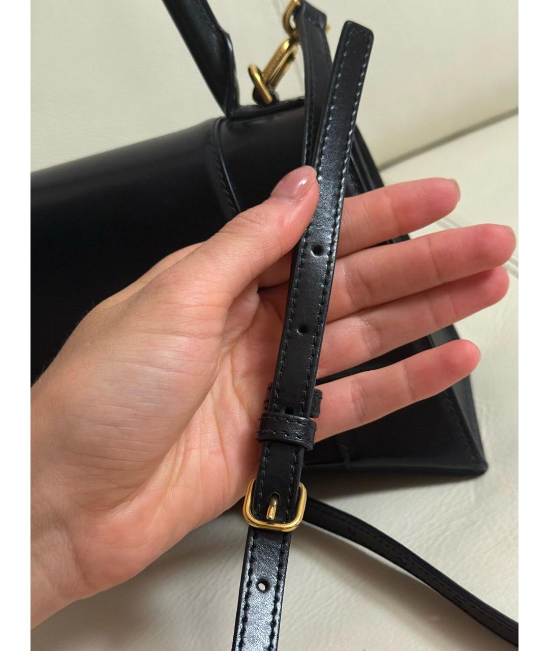 BALENCIAGA Черная кожаная сумка с короткими ручками, фото 6