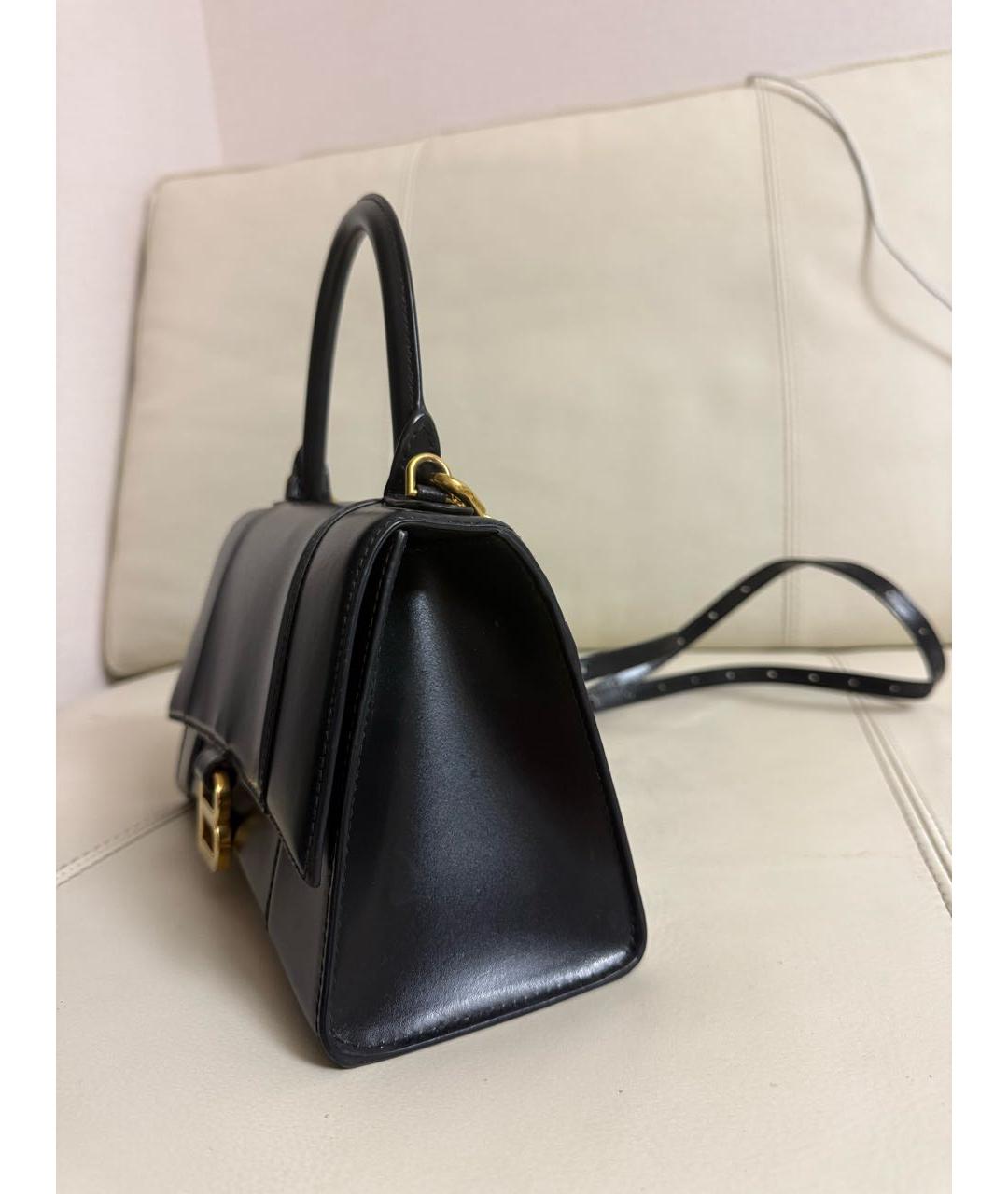 BALENCIAGA Черная кожаная сумка с короткими ручками, фото 2