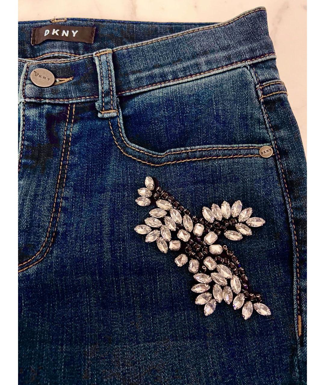 DKNY Синие хлопковые джинсы слим, фото 4