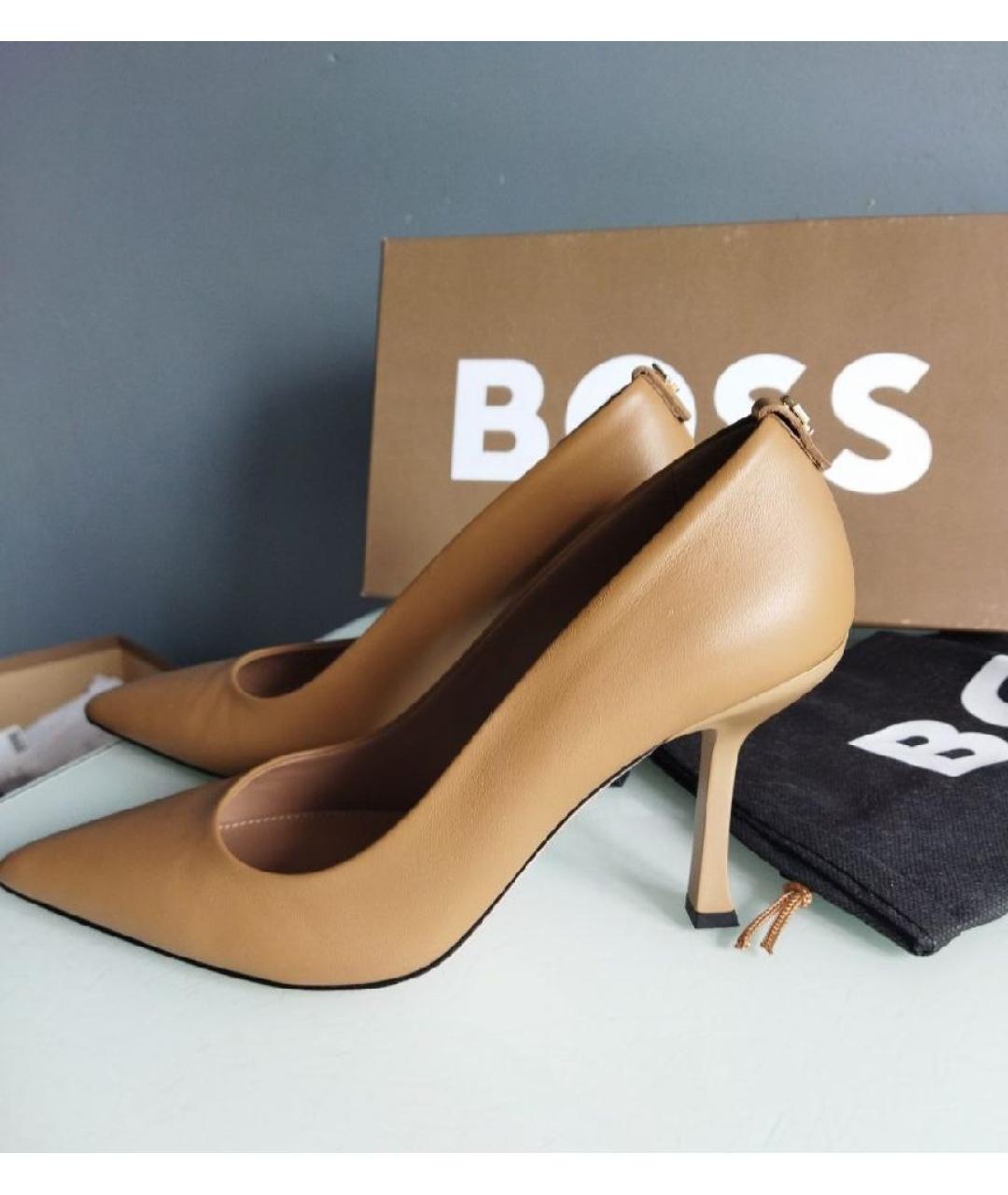 HUGO BOSS Бежевые кожаные туфли, фото 5