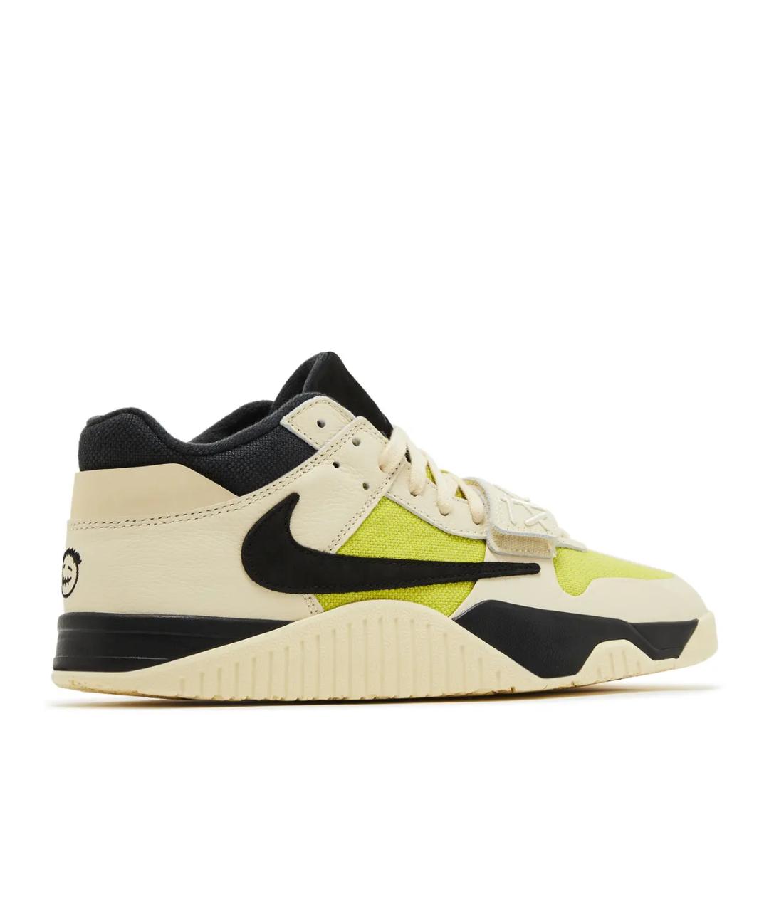 JORDAN Бежевые кожаные высокие кроссовки / кеды, фото 3